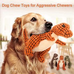 Dog Toys Chews Indestructible Robust Dino Plush Dog Toy Durable Dog Toys for Aggressive Chewers Interactive Chew Toys for Dogs 231129