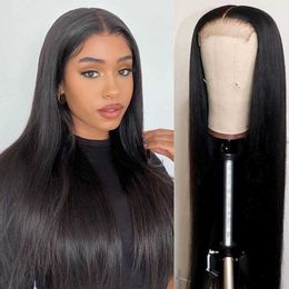 Synthetic Wigs 2023 Front Lace Wig Headband Black Long Straight Hair Headband Lace Headband Wig