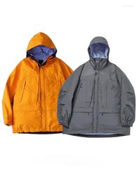 Men's Jackets Japanese Outdoor Waterproof Loose Hooded Jacket Charge Coat Mens Korean Fashion Streetwear Safari Style Harajuku