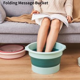 Bathtubs Travel Portable Footbath Household Folding Foot Soaking Bucket Over Calf HighDeep Bucket Brigade Massage Foldable Foot Bath