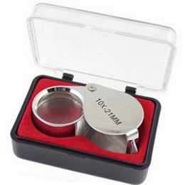 10X 21mm Mini Jeweler Loupe Magnifier lens Magnifying glass Microscope for Jeweler Diamonds Handhold Portable Fresnel lens268I