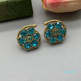 Diamond Crystal Flower Vintage Earrings Fashionable Designer Elegant Jewelry Letter Stud Stamps Hoop Chic Petal Earring