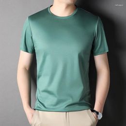 Men's T Shirts M--3XL Mens Summer Short Sleeve O-neck Solid Slim Casual Fashion Thin Breathable Male Tops Tees Clothes Hw80