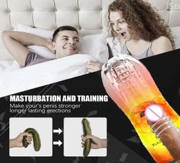 Flesh Vibrating Light Massager della vagina vera figa Masturbazione del sesso maschile Adulti Giocattoli maschili figa maschio tazza del masturbatore per gli uomini Y201118054905