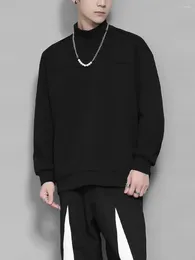 Men's Tracksuits Fall Dark Deconstruction Splicing Solid Colour All Casual Half Turtleneck Hoodie Men Long Sleeves