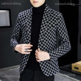 Doudoune Autumn Winter Mens Suit coach Jacket New Luxury Fashion Personality Suit Fit Leisure Comfort Classic Plaid British Fashion Blazer Coat