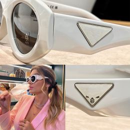 Designer high-quality fashionable men s and women s sunglasses with an acetate oval frame and a metal triangle brand on the legs PR20ZS for leisure vacation and camping
