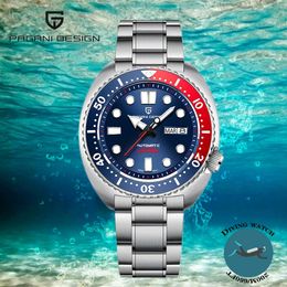 Wristwatches PAGANI DESIGN Abalone Diving Men Mechanical Wristwatches Luxury Sapphire Glass Automatic Waterproof Watch Relogio Masculino 231128