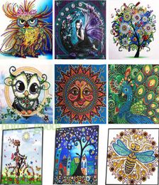 5D DIY Special Shaped Diamond Painting kits Cross stitch part Diamond Embroidery owl tree Rhinestones wall art canvas pictures Hom4391639