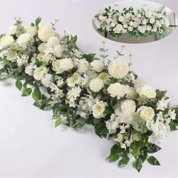 50 100cm DIY Wedding Artificial Rose Flower Row Wall Arrangement Supplies Artificial Flower Row Decor Wedding Iron Arch Backdrop C222Y