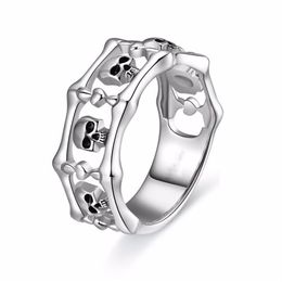 Halloween Gift Silver Retro Gothic Punk Rings 316L Stainless Steel Fashion Men's Women's Skull Rings Size 5-13154l