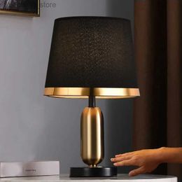 Table Lamps Nordic vintage horn type desk lamp for bedroom bedside table night lamp Fabric lampshade home decoration LED standing lamp YQ231129
