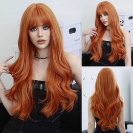 Synthetic Wigs Ms. Jiang Se's Wavy Long Curly Hair Air Bangs Internet Celebrity Blogger Changing Into a Wig Headband