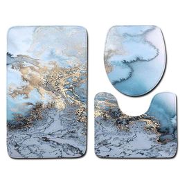 Covers 3Pcs/Set Marble Printed Toilet Set Bath Mat Toilet Cover Rug Bathroom Decoration