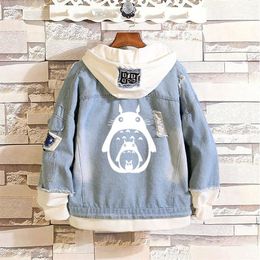 Anime Costumes Japan My Neighbor Totoro Tonari No Cosplay Costume Jeans Jacket High Quality Single Button Denim Casual Sweatshirt303C