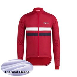 RAPHA Team Mens Winter thermal Fleece Cycling Jersey Long Sleeve Racing Shirts MTB Bicycle Tops Bike Uniform Outdoor Sportswear S22893