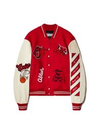 Giacche da uomo Giacche firmate da uomo Giacca a vento bianca Varsity Allentata lunga da baseball Hip Hop Harajuku Lettera Ricamo Streetwear 7169