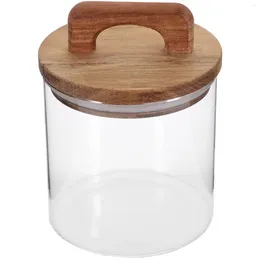 Storage Bottles Coffee Tea Small Jar Glass With Lid Food Container Beans Canister