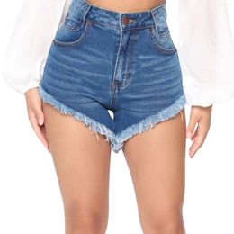 Women's Shorts Denim Women High Waisted Summer Ripped Jeans Short Femme Sexy Tassel Y2k Casual Bottoms Irregular Ladies