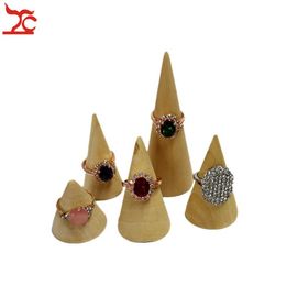 Display Wooden Holder Finger Ring Jewelry Stand Cone Shape Organizer Showcase Rack Case Stands Ring Holder Jewelry Storage Stand 1188L