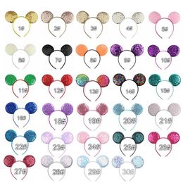 14pcs lot 2020 Fashion Sequins Mouse Ears Headband Glittle DIY Girls Hair Accessories For Women Hairband Party Accesorios Mujer LJ304y