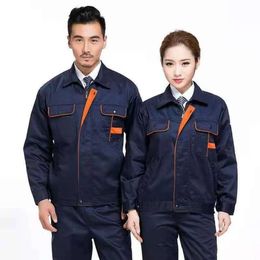 Spring autumn and winter long sleeved men's and women's wear-resistant Labour protection workshop maintenance auto repair engineering suit and work equipment 65DP2