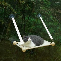 Cat Beds Solid Wood Hammock Suction Cup Wall Hanging Sunny Window Bed Breathable Comfortable Kitty Nest Animals Supplies Accessories