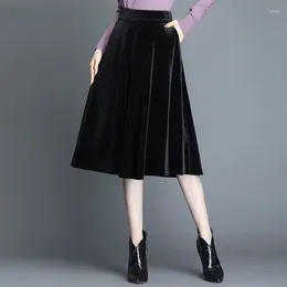 Skirts 2023 Autumn And Winter Half Body Elegant Commuter Mid Length Dress Women A Line Leisure C53