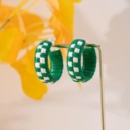 Hoop Earrings Green Colour Geometric C Alloy Resin For Festive Parties In Europe And The United States