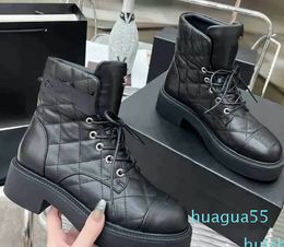 boots platform rubber bottom trainers Winter Cowhide Flap quilted Short Boots warm shoes