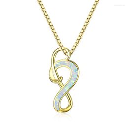Pendant Necklaces White Blue Opal Stone Necklace Cute Music Note Vintage Gold Silver Colour Chain For Women Boho Jewellery