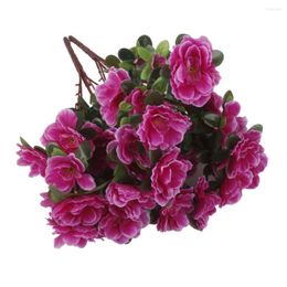 Decorative Flowers 4pcs Bunches Azalea Artificial Silk Bouquet Wedding Centrepieces Decor