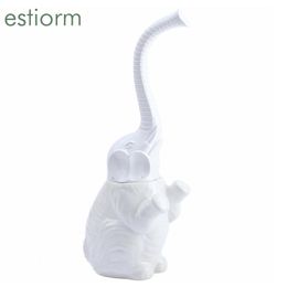 Brushes Creative toilet brush and holder set Ceramic Elephant plastic handle WC bathroom washroom lavatory toilet cleaner brush white