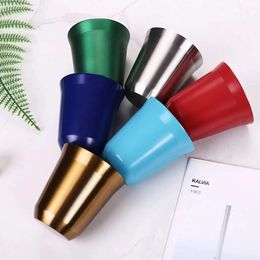 Water Bottles 80ML Espresso Mugs Stainless Steel Coffee Milk Water Drink Breakfast Cups 304 Insulated Double Wall Dishwasher Safe Texture 231129