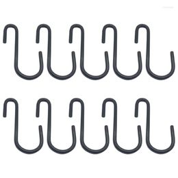 Hooks 10Pcs/Set Black Coating S Shaped Home Storage Utility Metal Hangers Holder For Hanging Plant Towel Pan Pot R7UB