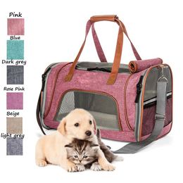 Carriers Dog Carrier Portable Pet Backpack Airline Approved Soft Sided Breathable Cat Carrier Outdoor Travel Bag Fleece Mat Pets Handbags