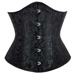Women's Shapers Sexy Jacquard Corset Floral Wedding Cover Push Up Gothique Bustier Women Front Busk Gorset Plus Size Body Shaping Underwear