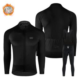Cycling Jersey Sets Winter Go Rigo Suit Long Sleeve Thermal Fleece Mens Ropa Ciclismo 231128