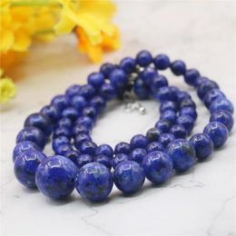 Chains 6-14mm Accessories Tower DarkBlue Lapis Lazuli Necklace Chain For Women Girls Christmas Gifts Wholesale Jewelry Making 18inch