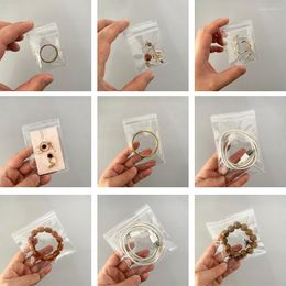 Jewellery Pouches 10/20PCS Bracelet Earrings Plastic Transparent Gift Storage PVC Self-sealing Bag For Small Business Packages Custom Logo