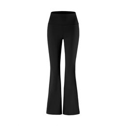 European and American Autumn and Winter 2023 New Velvet Yoga Pants Women's High Waist, Hip Lift, Micro Horn Running Sports and Fitness Pants