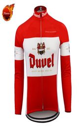 2022 Duvel Beer Red Winter Fleece Cycling Jackets Windproof Windjacket Thermal MTB Biking Coat Mens Warm Up Jacket7276310