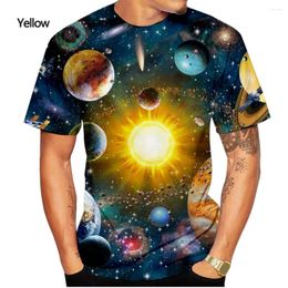 Men's T Shirts Fashion Universe Starry Sky 3D Printed T-shirt Summer Casual Short-sleeved Shirt