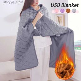 Electric Blanket Hot Sale 5V USB Winter Washable Large Electric Blanket Powered By Power Bank Winter Bed Warmer USB Heated Blanket Body Heater Q231130