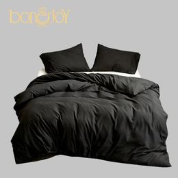 Bedding sets Bonenjoy Duvet Cover Queen Size Black Colour Bedclothes Comforter Cover King edredom Microfiber Quilt Coverpillowcase need order 231129