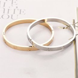 logo Screw bracelet women stainless steel gold bangle Can be opened couple simple Jewellery gifts for woman Accessories whole ch213O