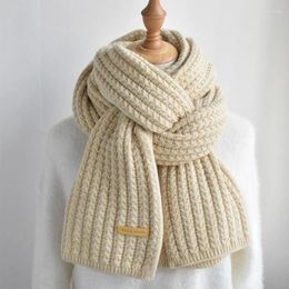Scarves Winter Women Warm Scarf Unisex Thick Knitted Long Size Male Casual Warmer Girls Hand Made