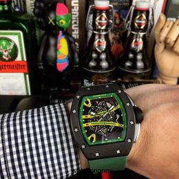 Designer Ri mliles Luxury watchs mechanical watch Swiss Automatic Movement Sapphire Mirror Imported Rubber Watchband8NAZ