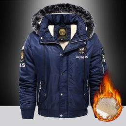 Men's Jackets Fur Collar Jacket Coat Winter Mens Warm Hooded for Men Fleece Lined Coats Chaquetas Hombre Fashion Casual Top 231128