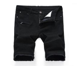Men039s jeans shorts denim uomo estate elastico slim fit maschile designer cotone casual jean black jean ginocchio lunghezza 8746795